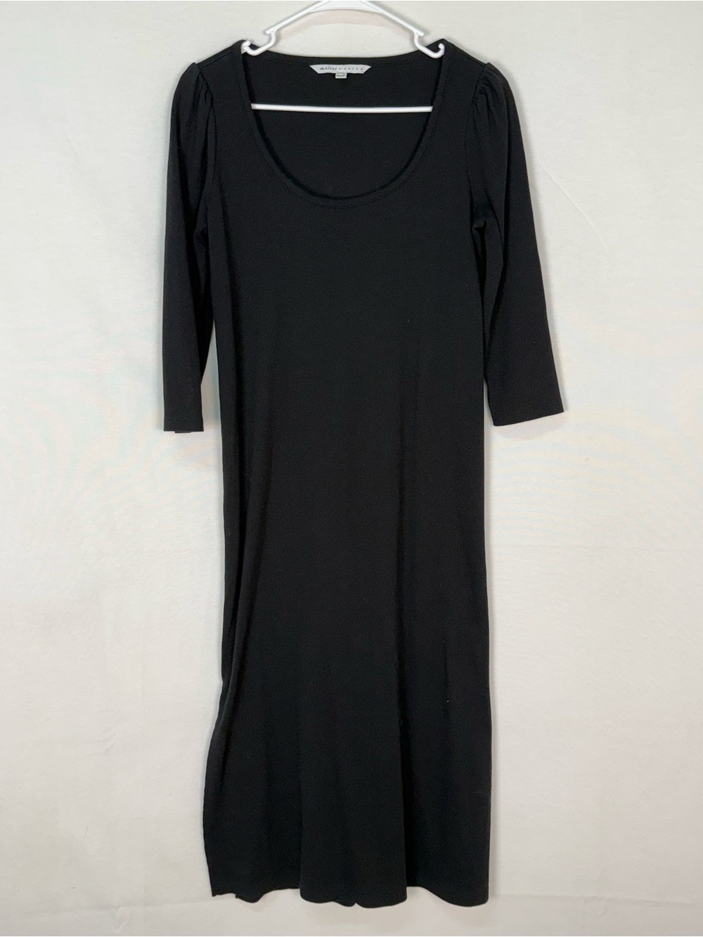 The Nines by HATCH Black Scoop-Neck Midi Dress